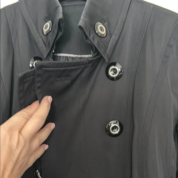 White House Black Market Black Trench Coat - Picture 6 of 7